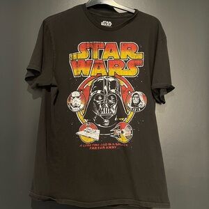 Star Wars Black Tee Darth Vader Stormtrooper Palpatine size large soft feel